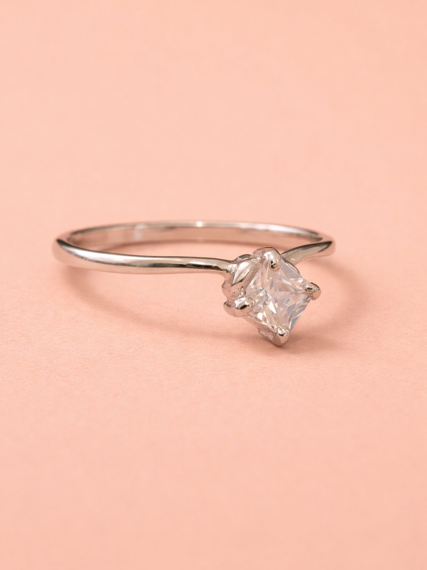 Kite-Set Princess Solitaire Ring