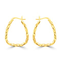 Gilded Twisted Triangular Hoops