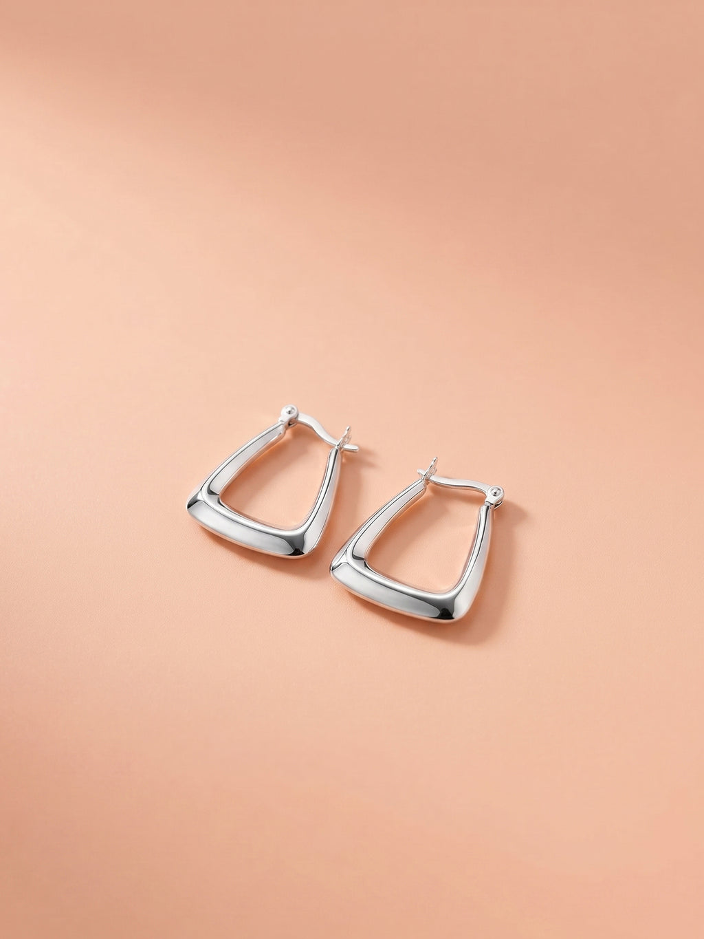 Trapezoid Sculptural Hoop Earrings