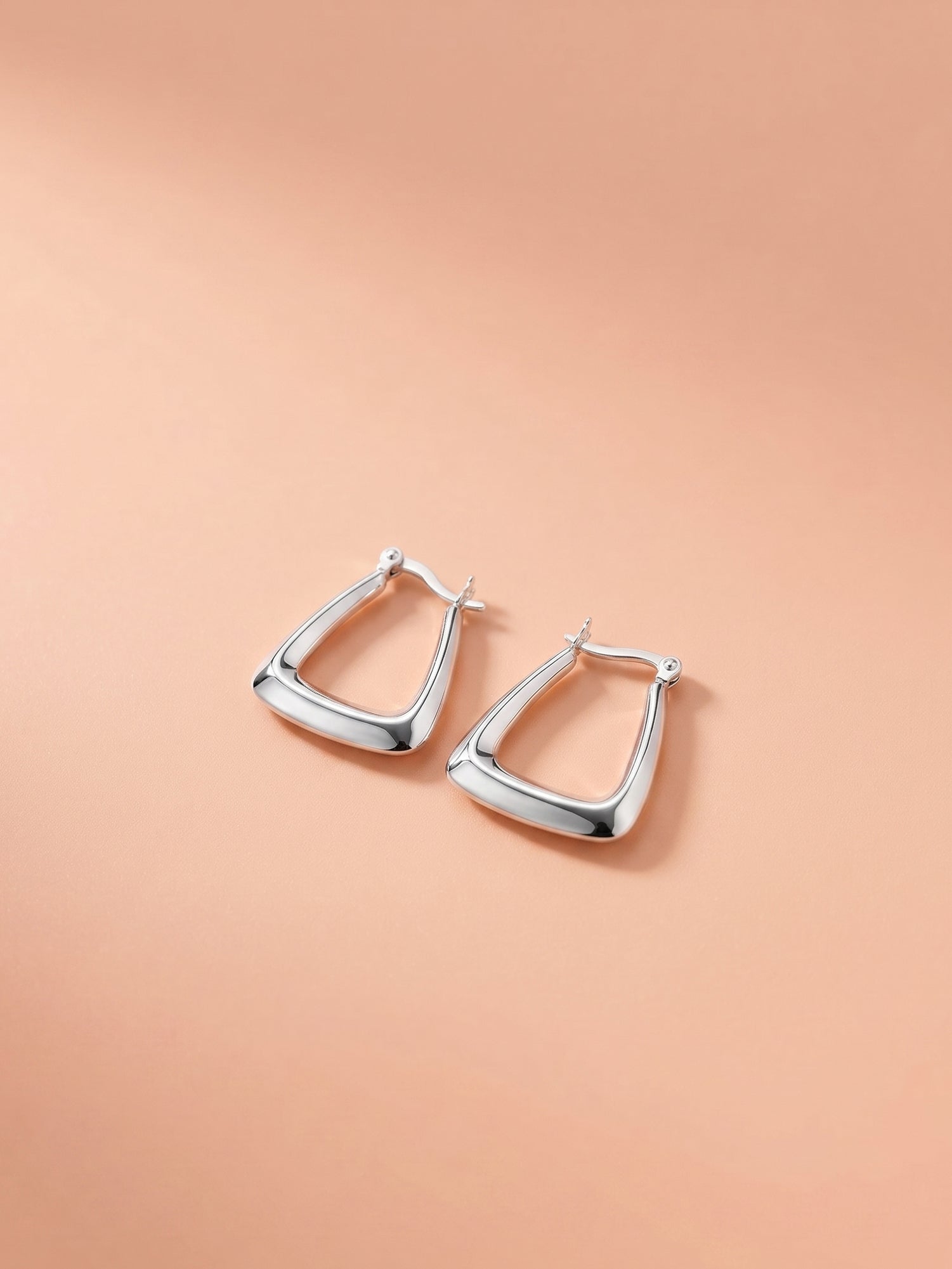 Trapezoid Sculptural Hoop Earrings