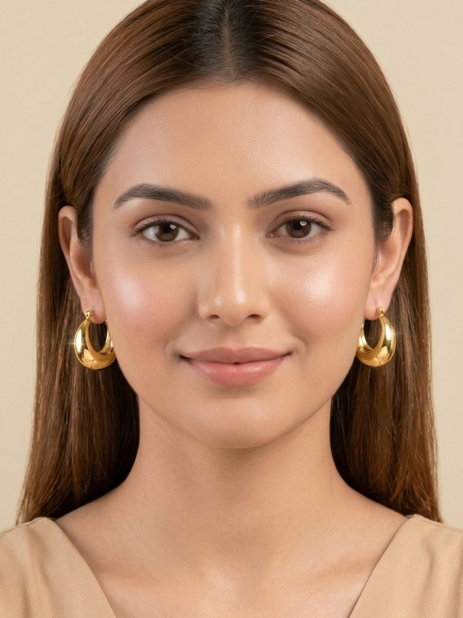 Gilded Crescent Dome Hoops