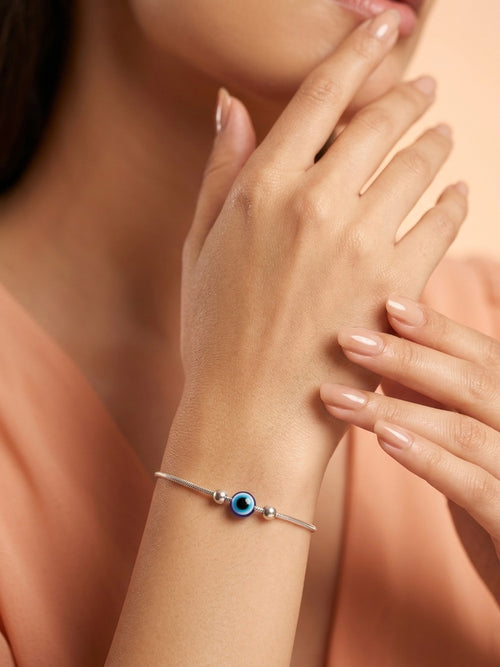 Evil Eye Snake Chain Bracelet in 925 sterling silver — 925 Siller