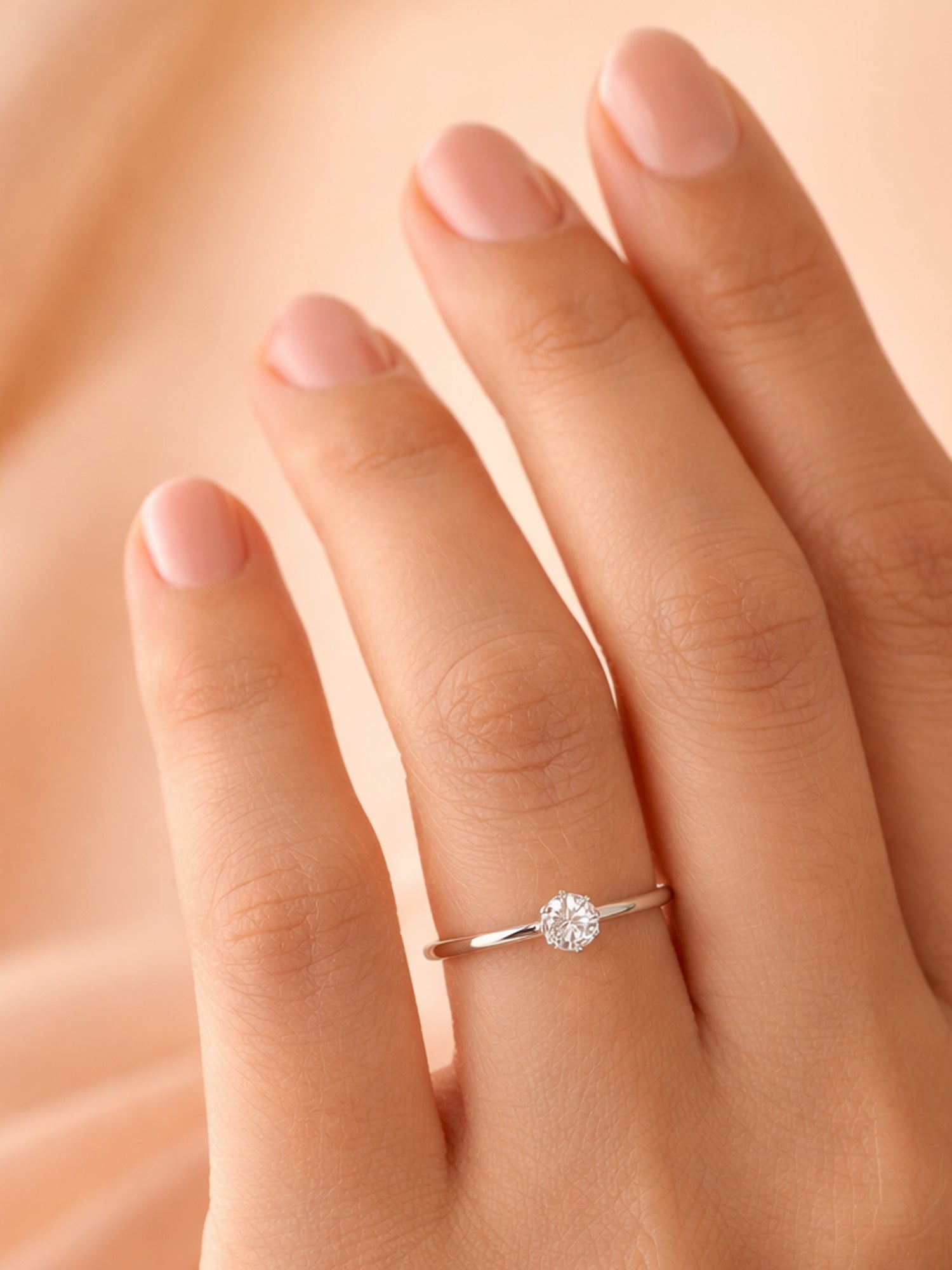 Silver Minimalist Brilliant Solitaire Ring