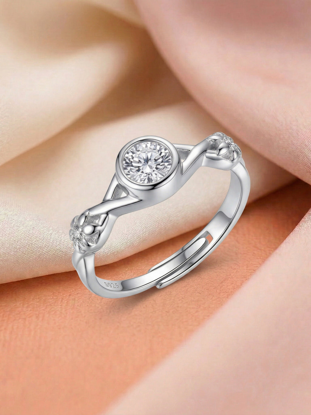 Floral Infinity Solitaire Ring