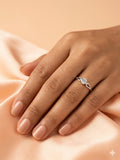 Silver Geometric Split-Shank Solitaire Ring