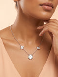 Mother of Pearl Clover & Star Triple Station Necklace