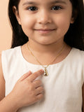 Puffy Cat Pendant Gold Necklace for Kids