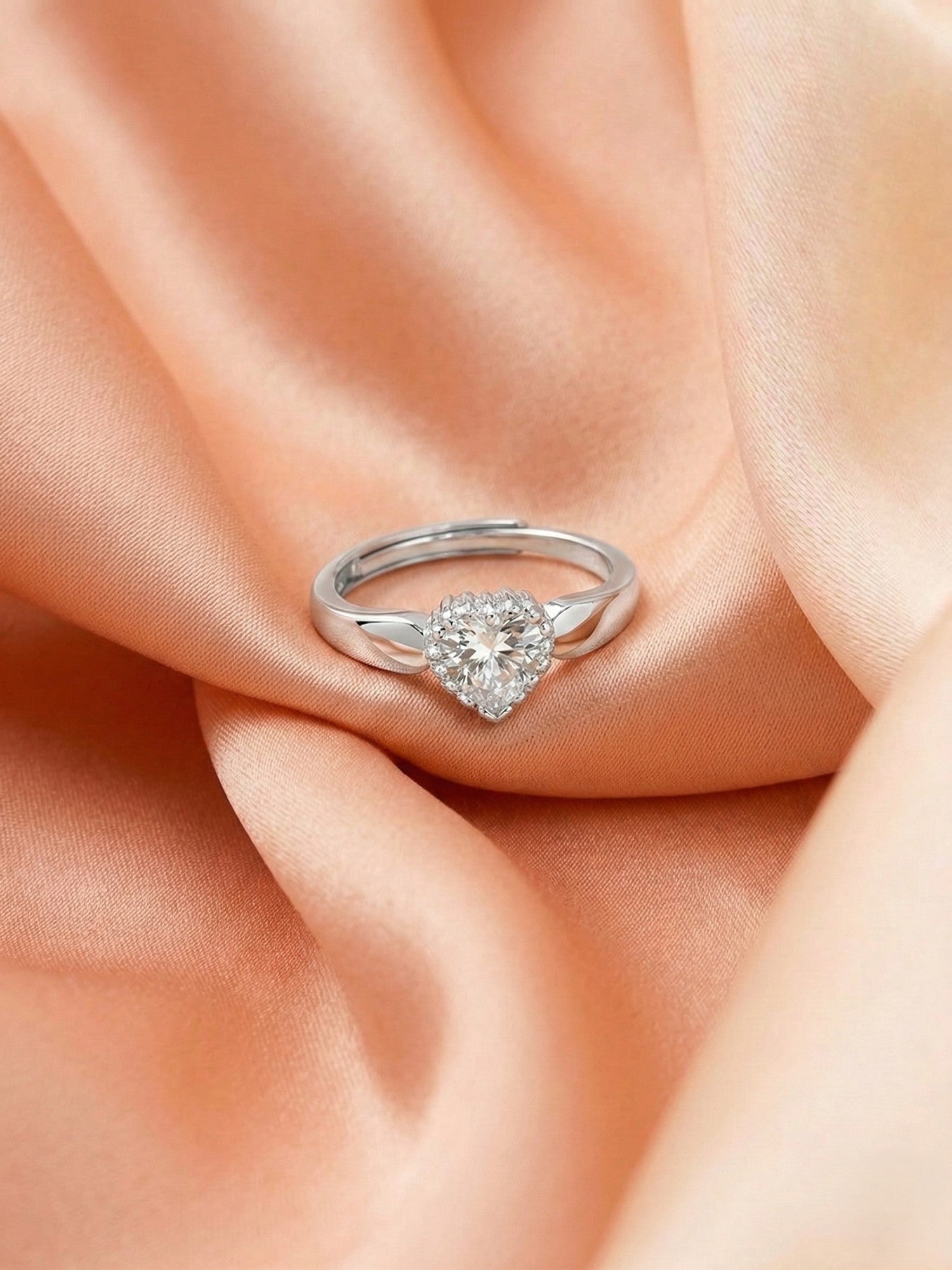 Radiant Heart Solitaire Ring
