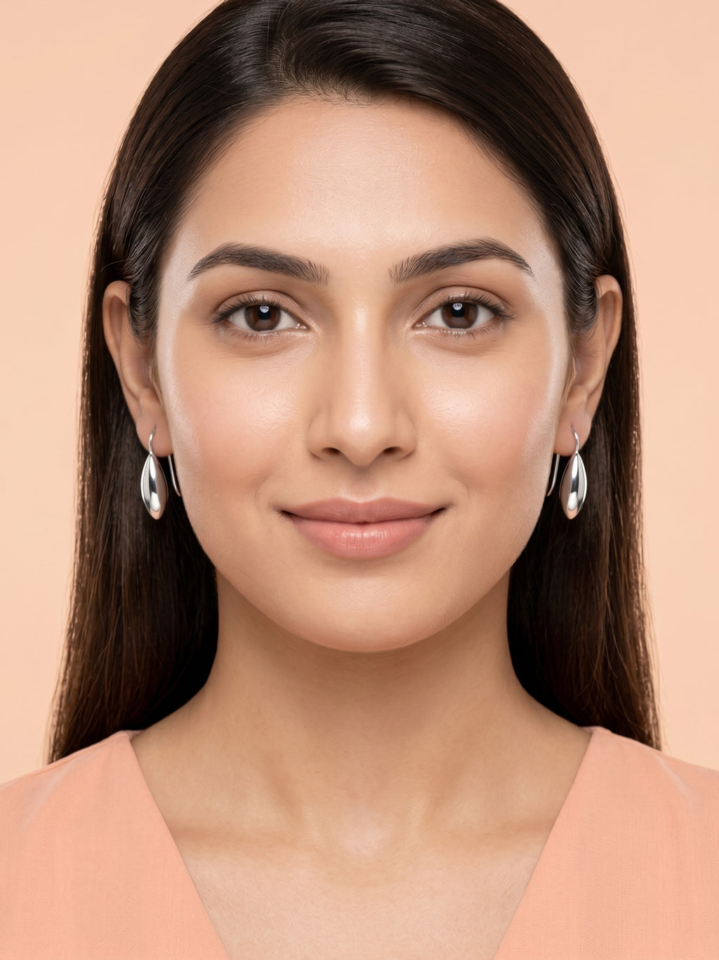 Sculptural Domed Teardrop Hook Earrings