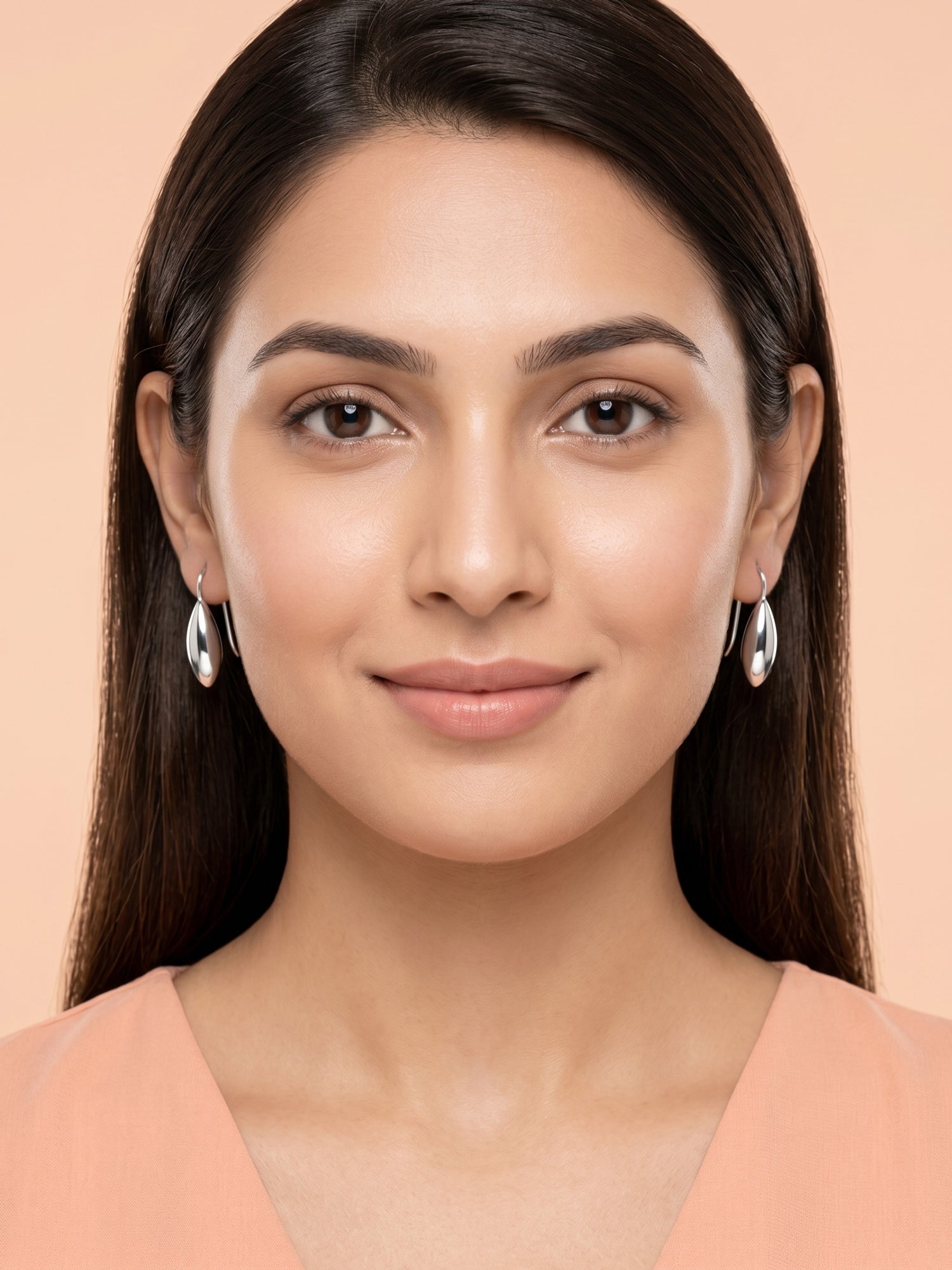 Sculptural Domed Teardrop Hook Earrings