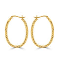 Gilded Elliptical Spiral Hoops