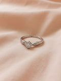 Silver Ethereal Scroll Solitaire Ring