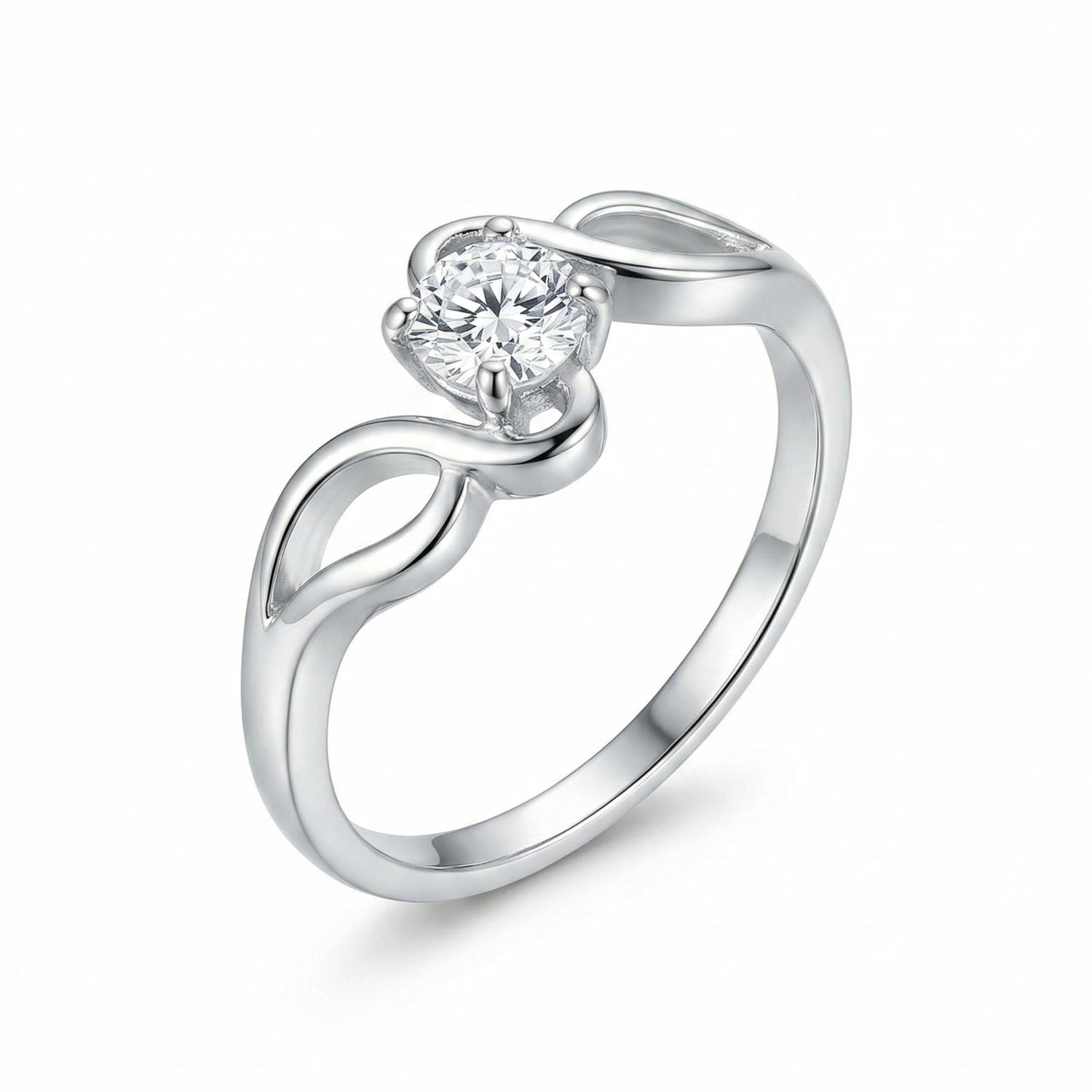 Entwined Petal Solitaire Ring