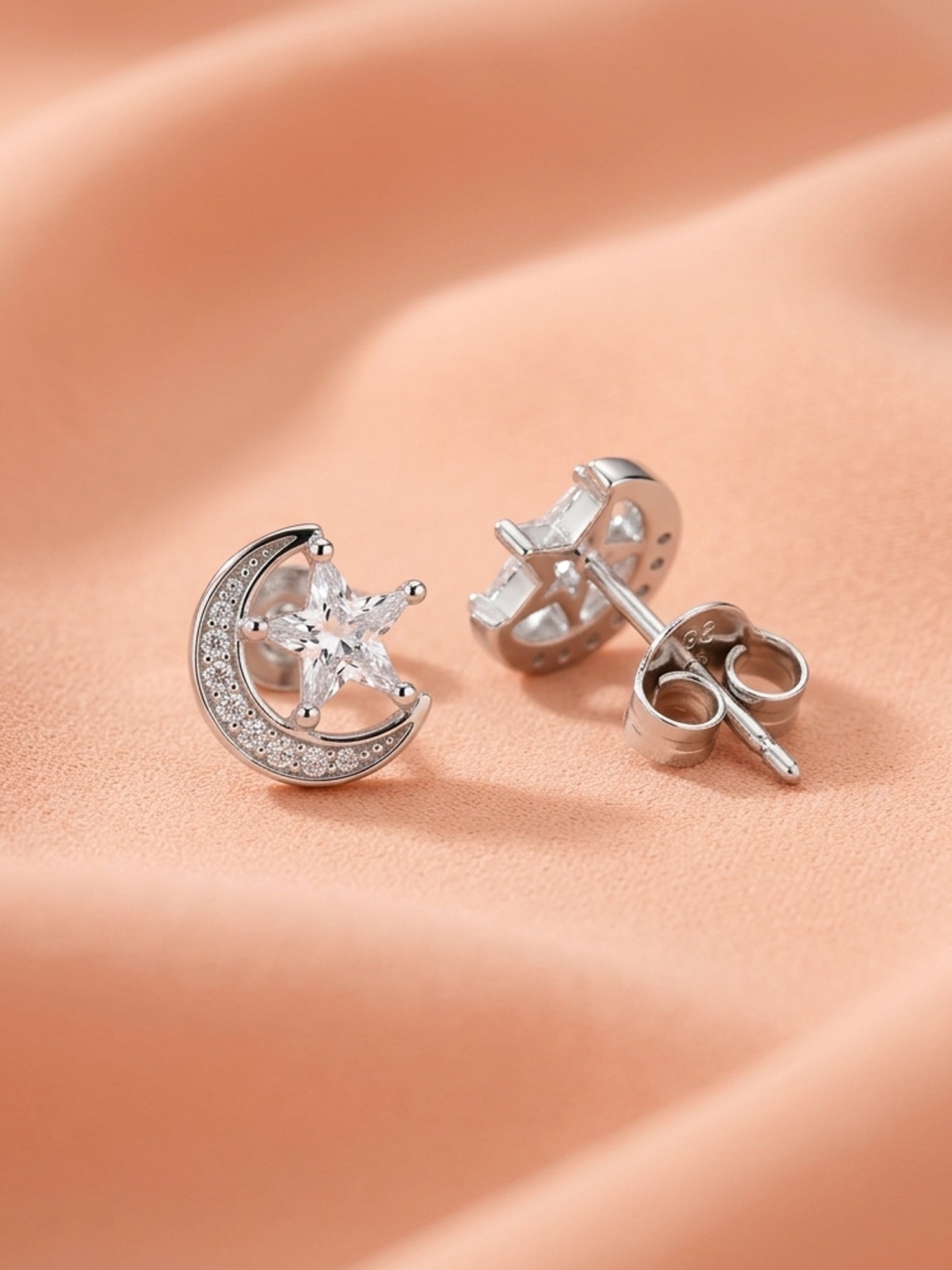 Celestial Crescent Star Studs