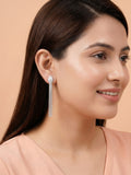 Pavé Cubic Zirconia Teardrop Fringe Drop Earrings