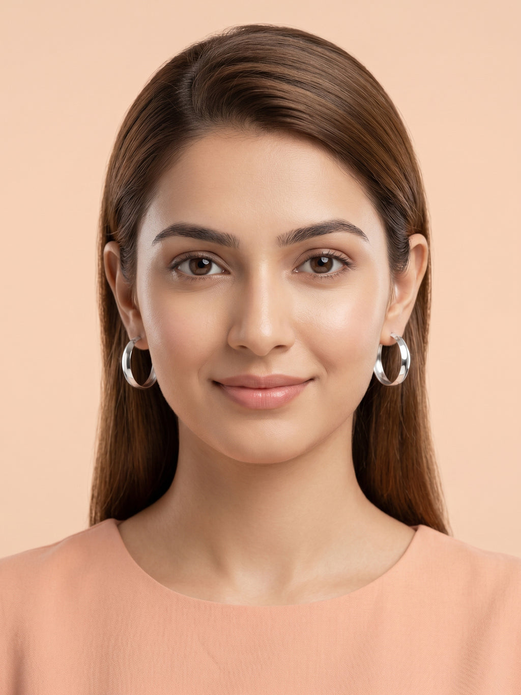 Sculptural Domed Open Hoop Studs