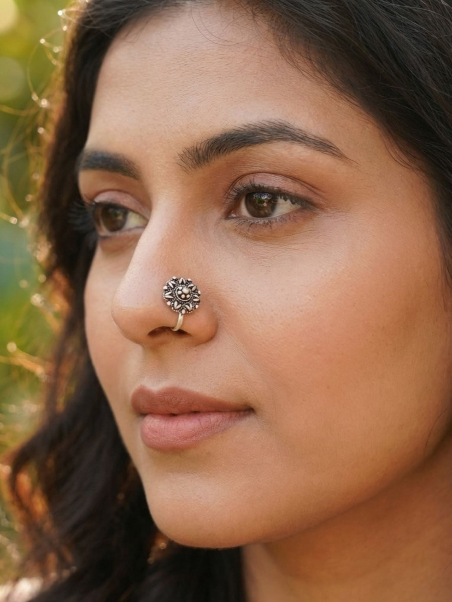 Antique Sunflower Nose Pin