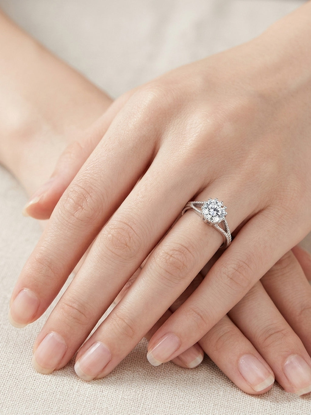 Corded Solitaire Ring