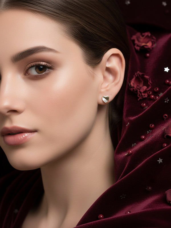 Dual Tone Heart Stud
