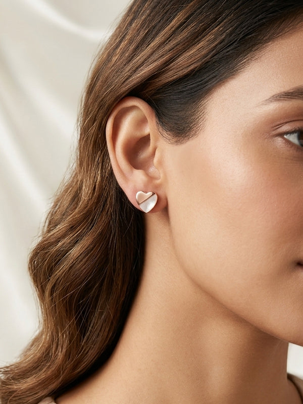 Dual Tone Heart Stud