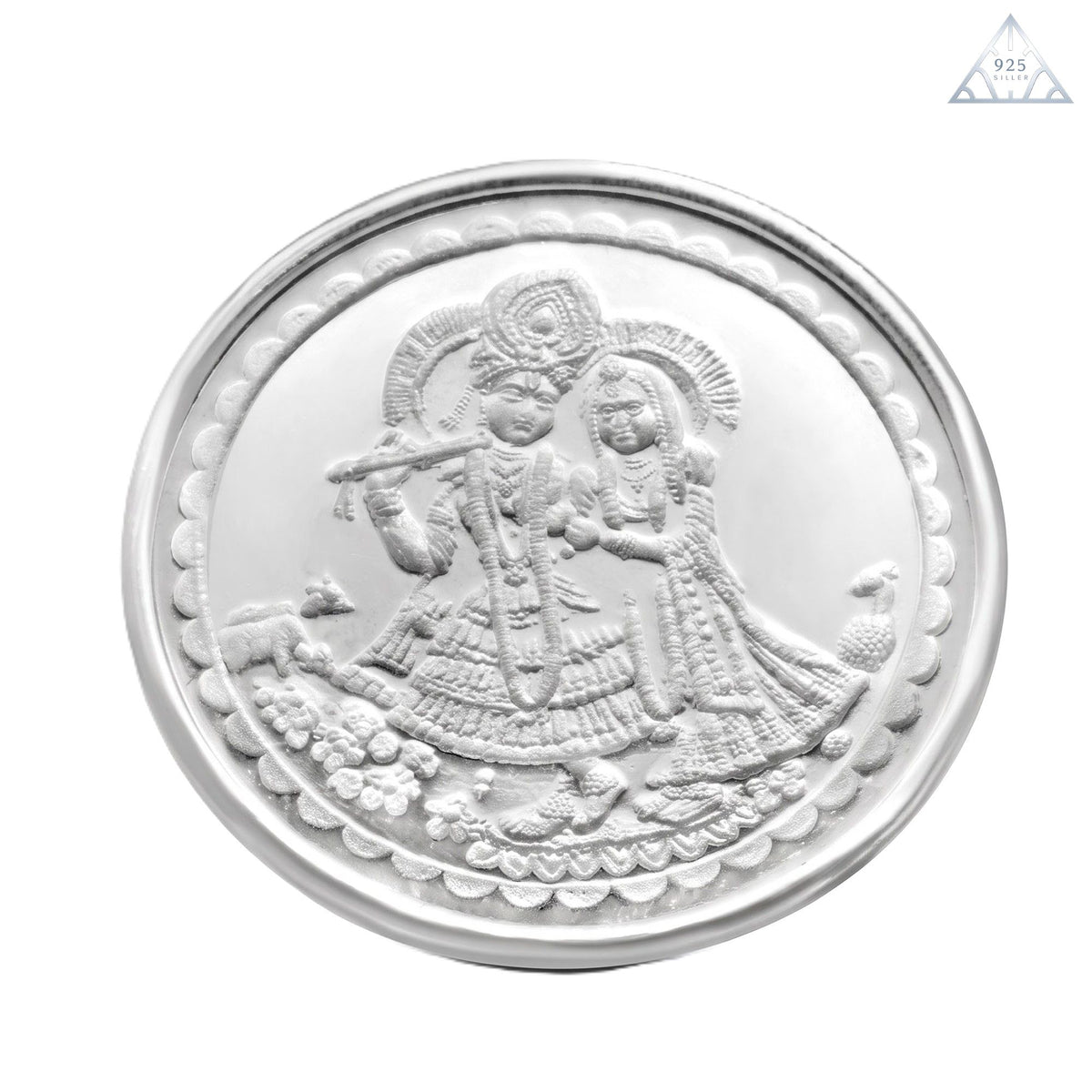 925 Sterling Silver Radha Krishna Divine Silver Coin