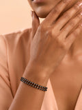 Silver Noir Double-Row Nazariya Bracelet