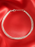 Shimmer Cascade Silver Anklet