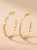 Diamond-Cut Tube Hoop Earrings