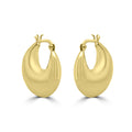 Gilded Sculptural Drop Hoops