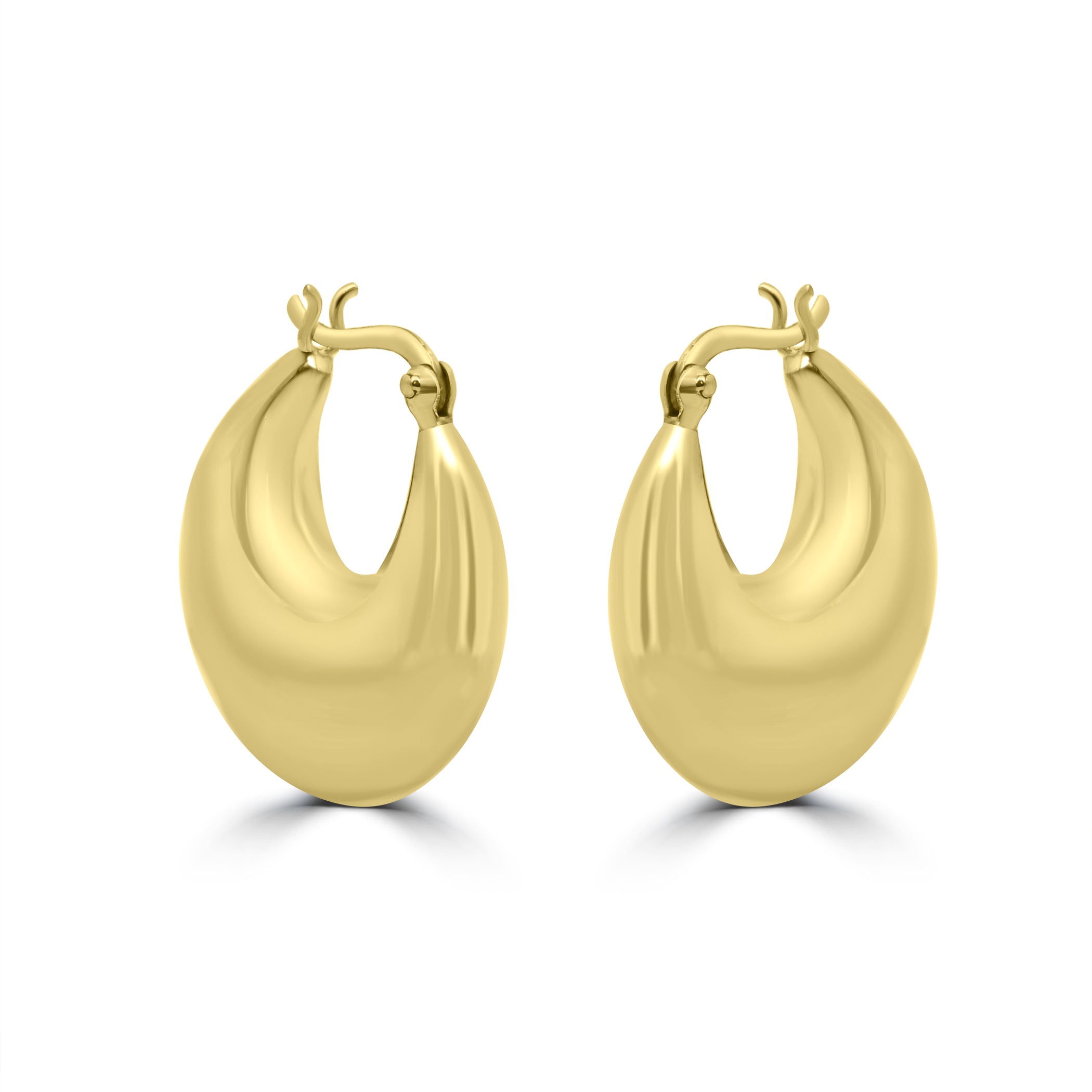 Gilded Sculptural Drop Hoops
