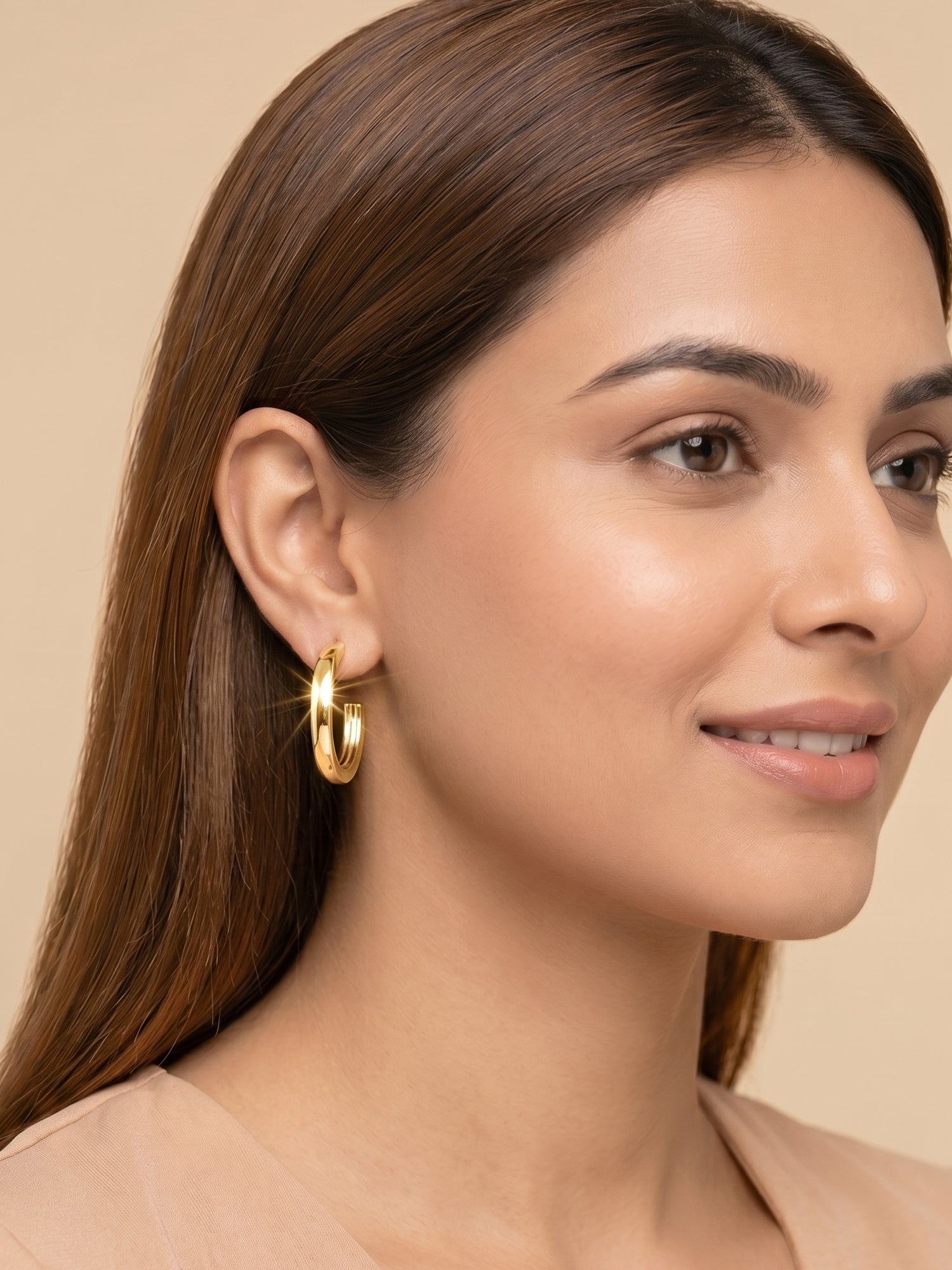 Gilded Minimalist C-Hoops