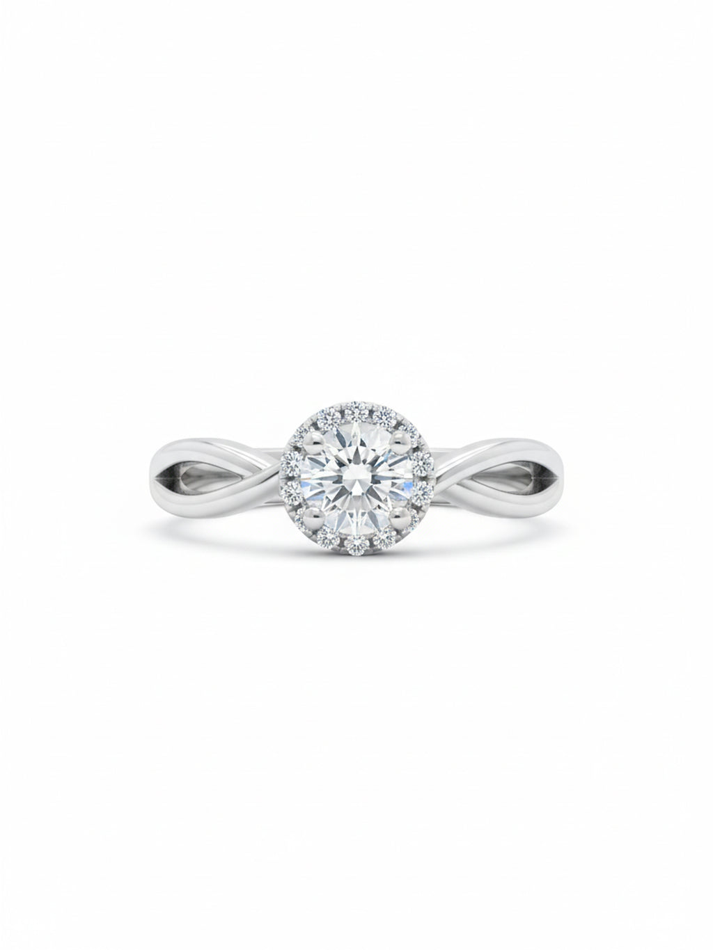 Infinity Halo Solitaire Ring