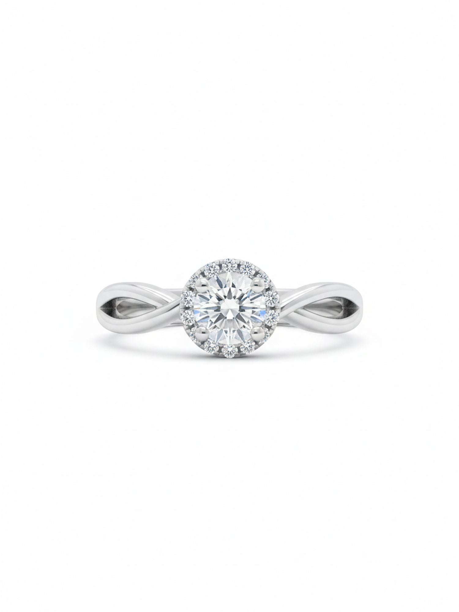 Infinity Halo Solitaire Ring