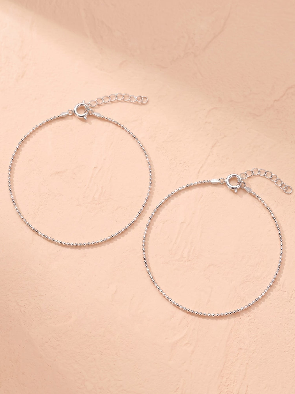 Starlight Bead Chain Anklet Pair