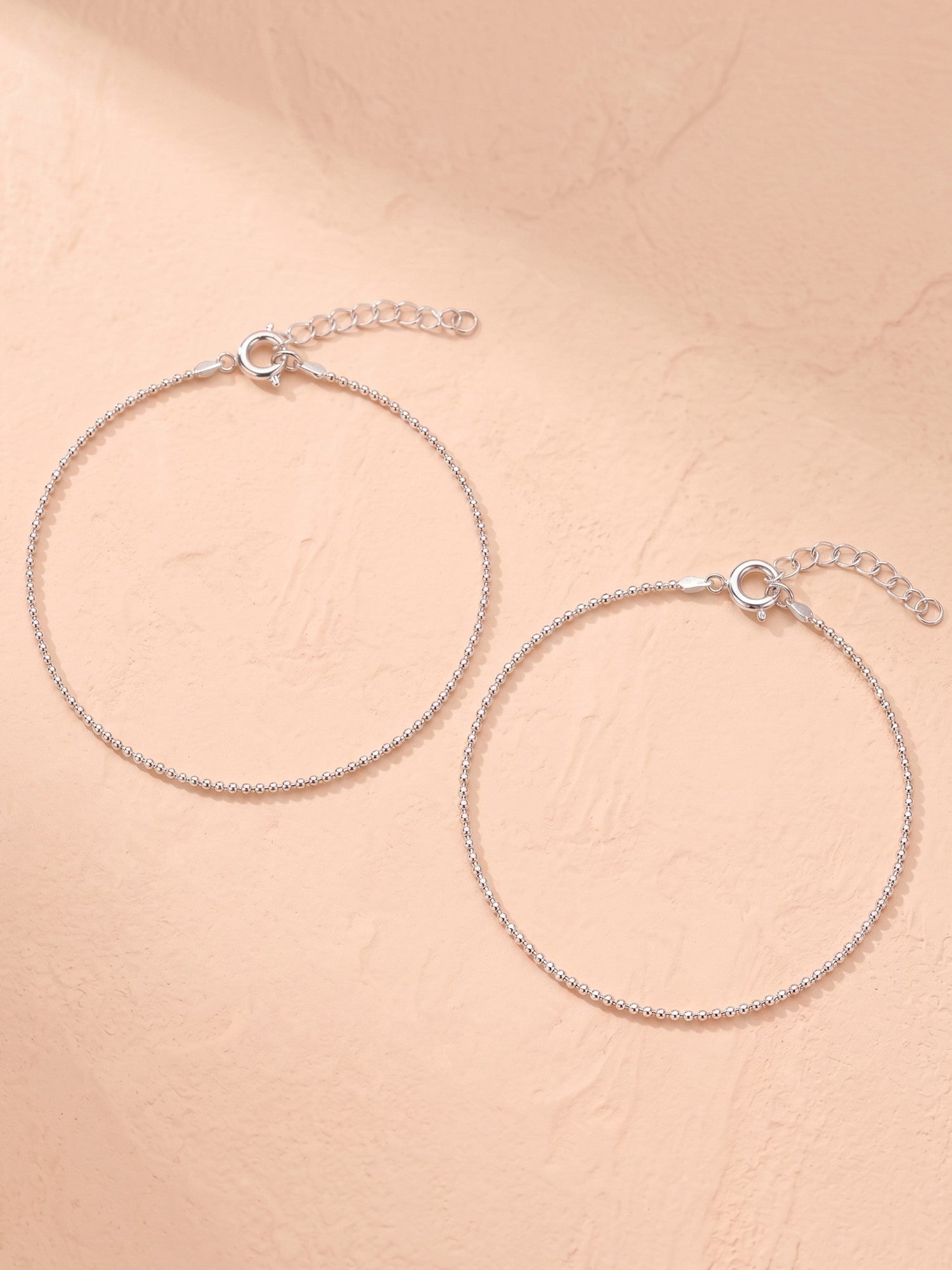 Starlight Bead Chain Anklet Pair