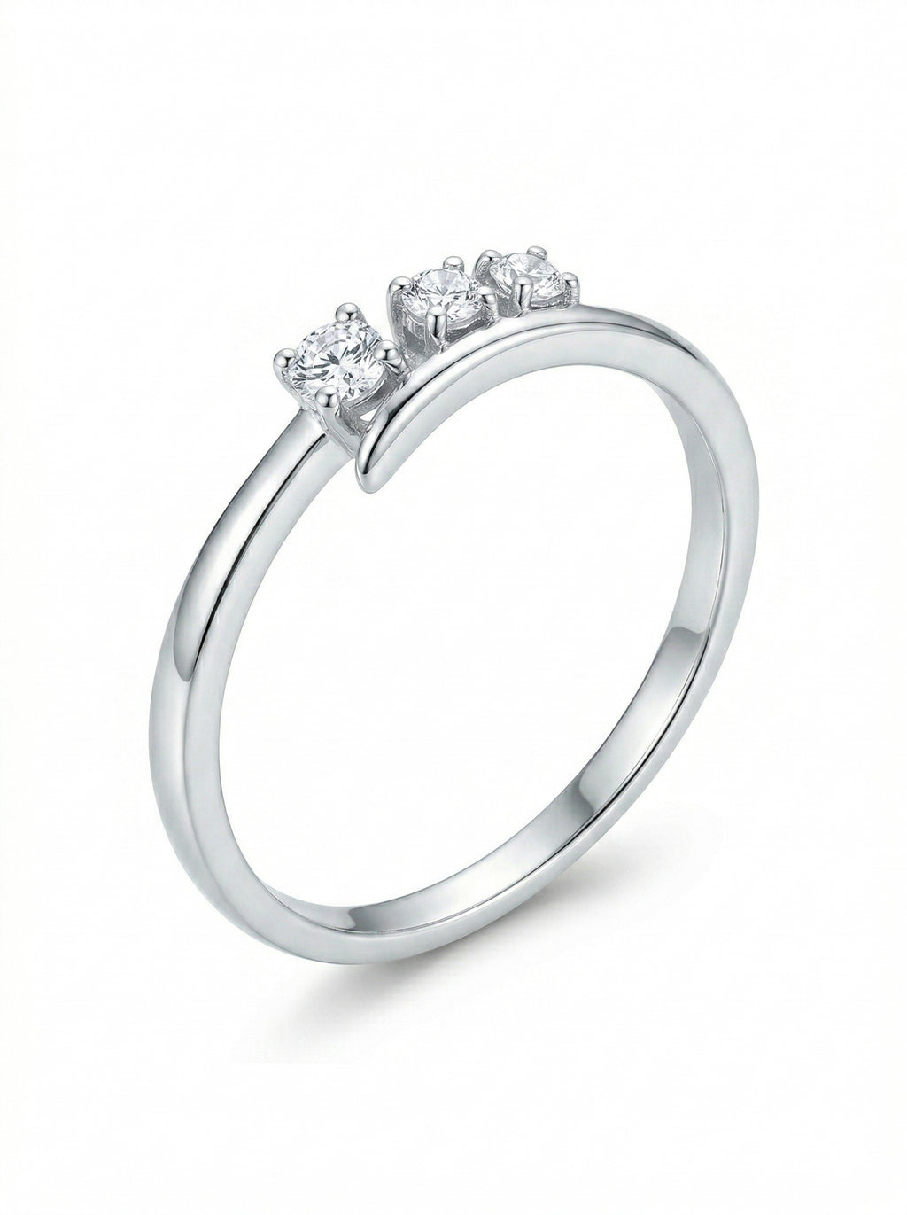 Silver Trio Shimmer Bypass Ring