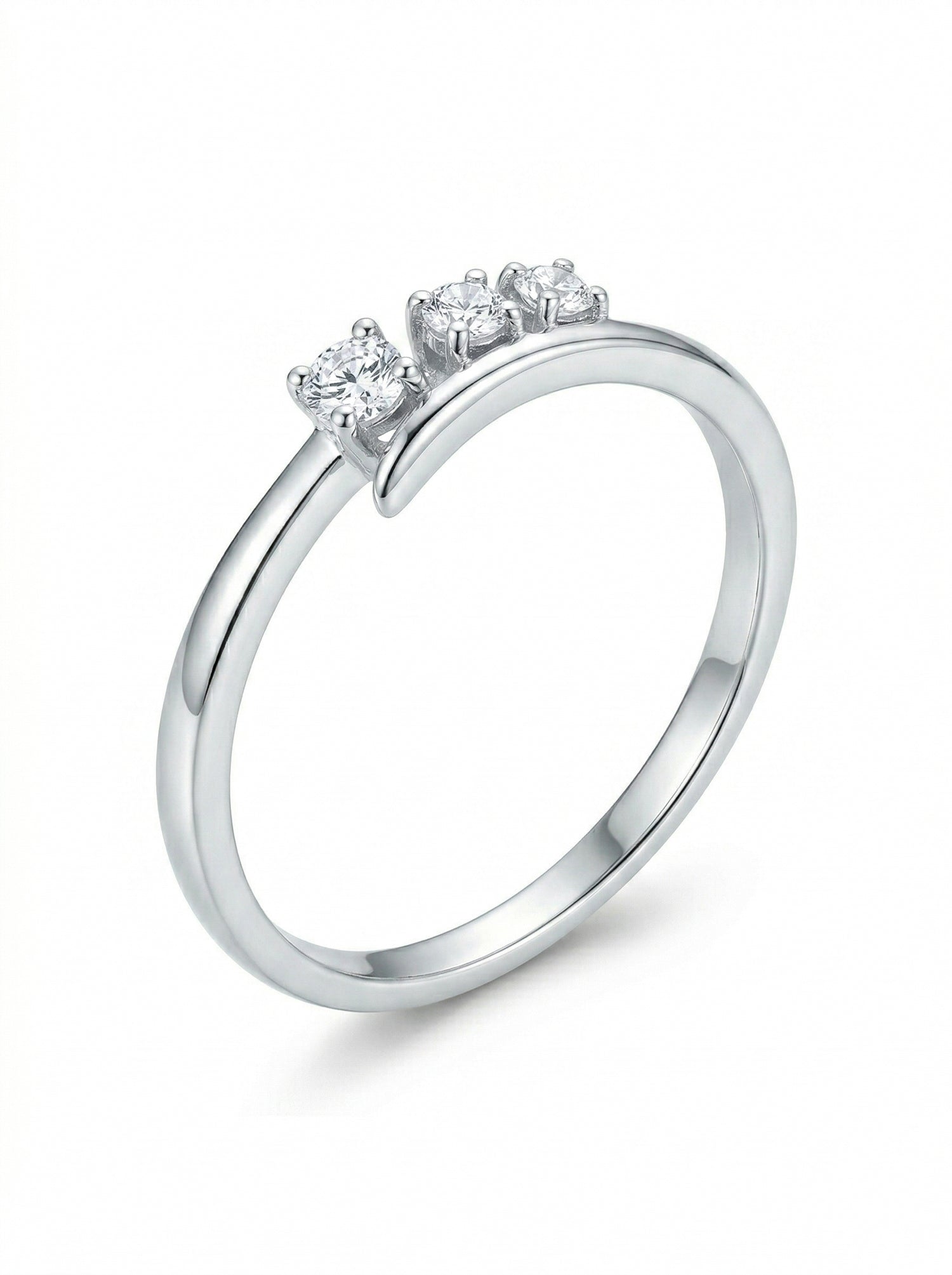 Silver Trio Shimmer Bypass Ring
