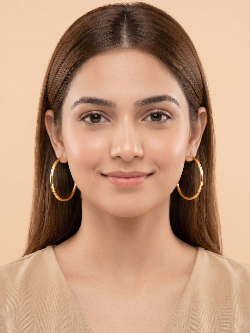 Gilded Minimalist Crescent Hoops