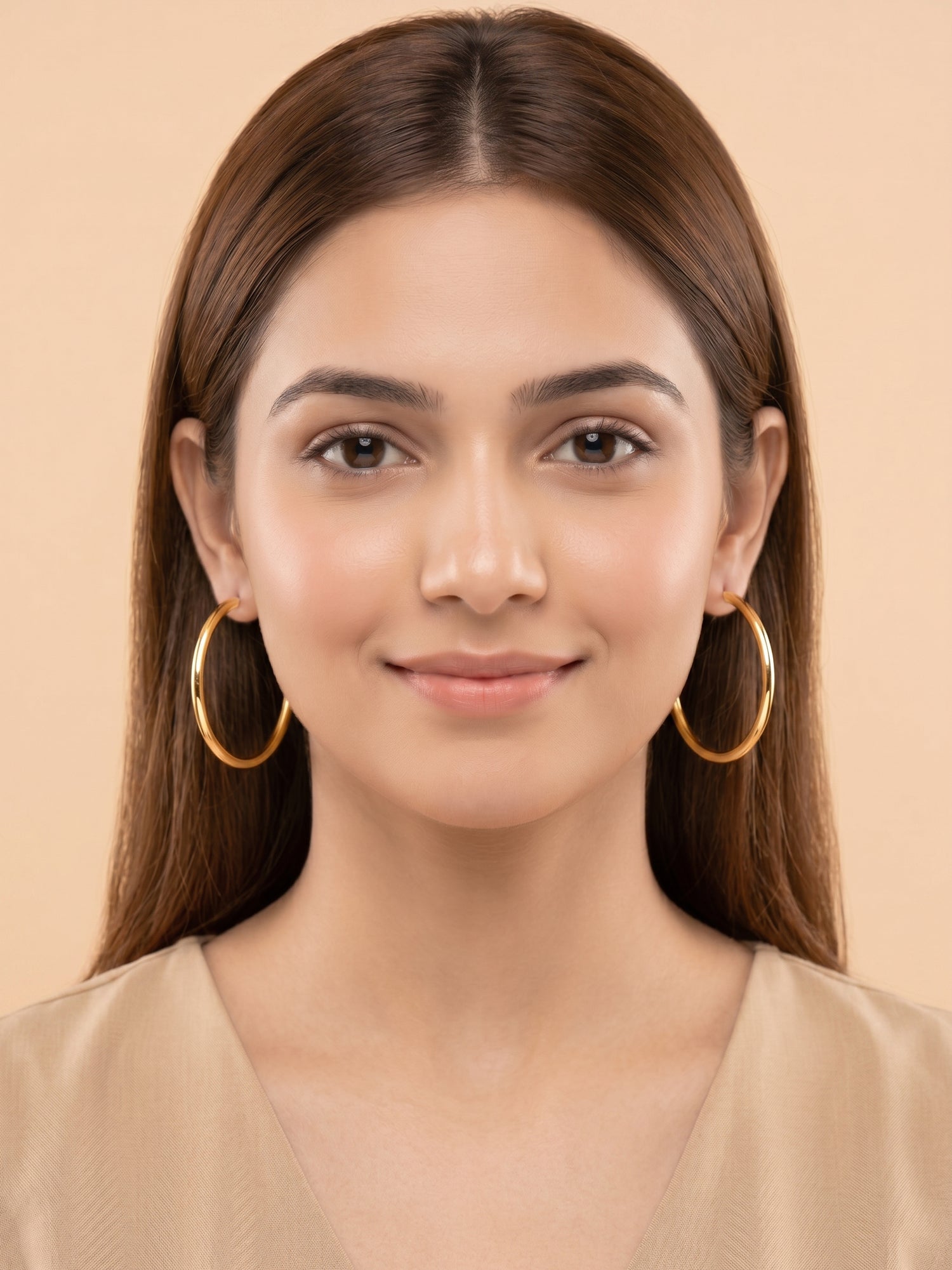 Gilded Minimalist Crescent Hoops