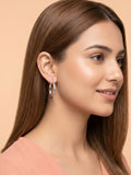 Faceted Diamond-Cut Oval Hoop Earrings