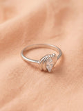 Silver Art Deco Ribbed Marquise Ring