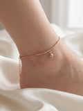 Roseate Bell Curve Box Chain Anklet