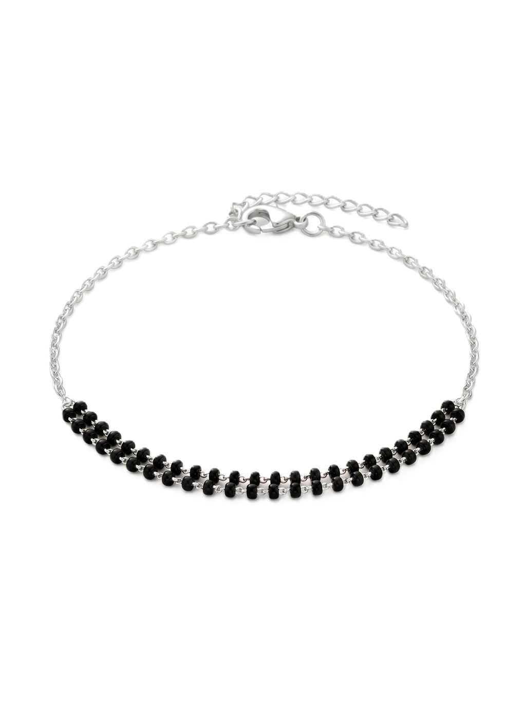 Silver Noir Double-Row Nazariya Bracelet