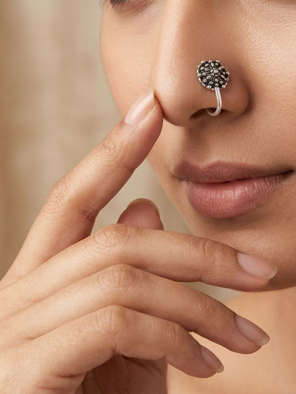 Textured Orb Nose Pin