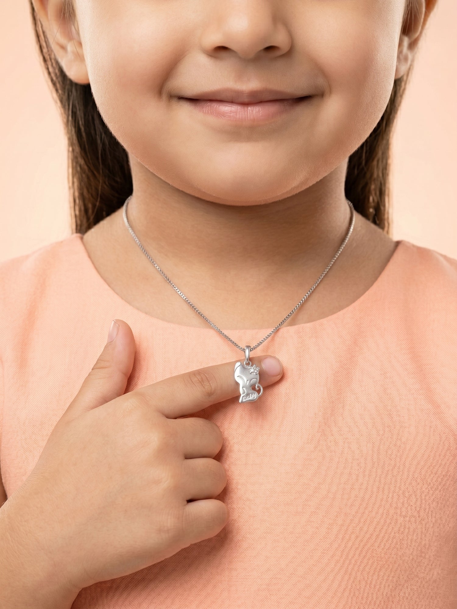 Kids Sitting Kitten "Baby" Pendant