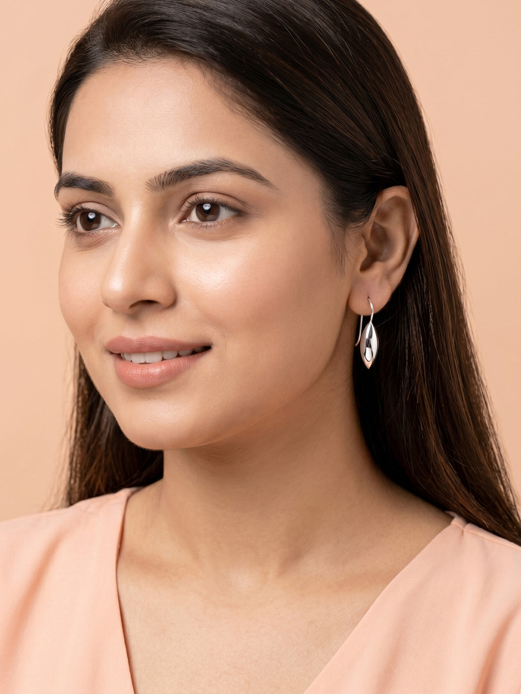 Sculptural Domed Teardrop Hook Earrings