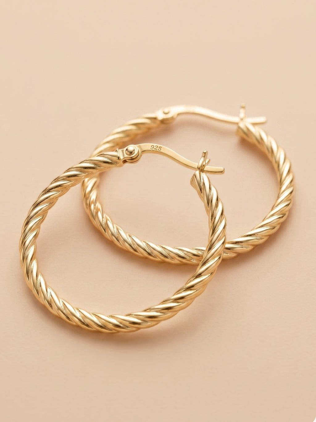 Gilded Rope Twist Hoops