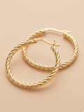 Gilded Rope Twist Hoops