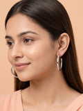Diamond-Cut Textured Open Hoop Studs