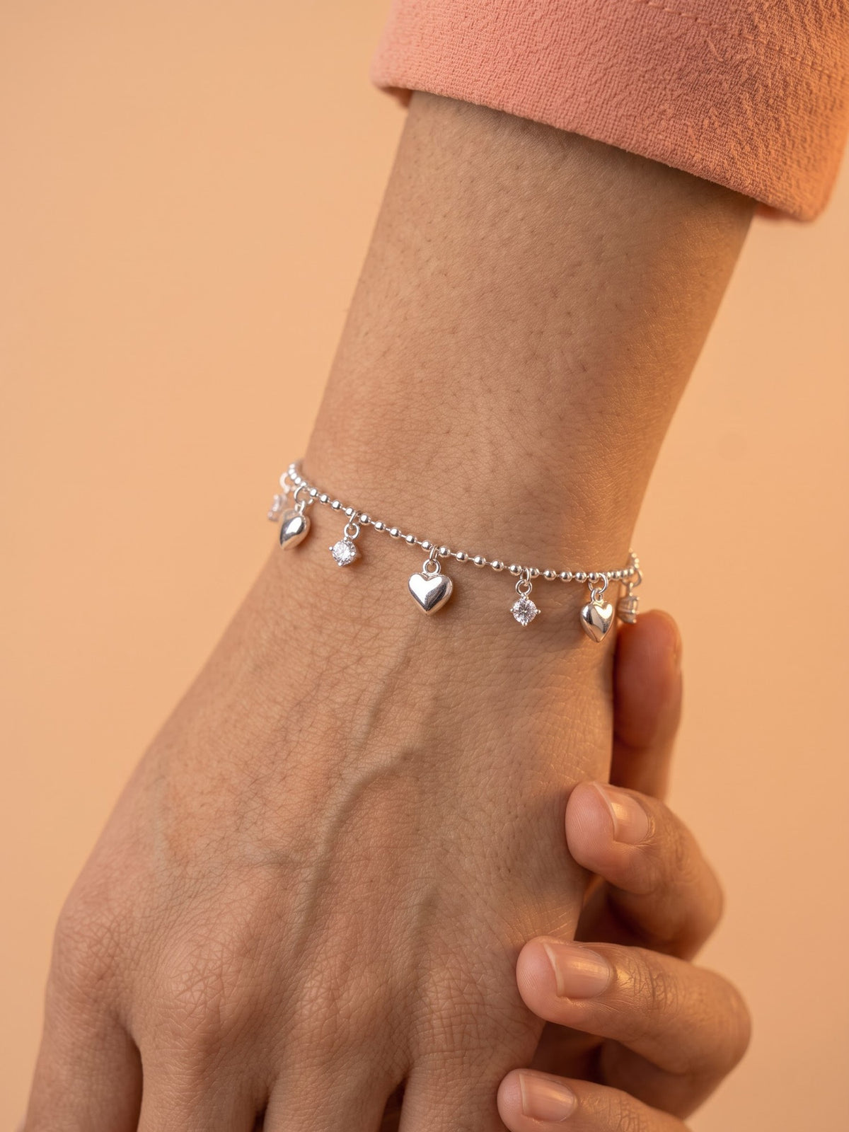 The Sweetheart Sparkle Beaded Charm Bracelet